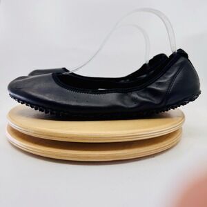 Plae Crosby Womens Size‎ 11 Black Comfort Leather Ballet Flats Shoes Packable